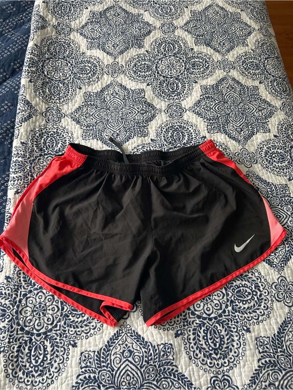 Nike Black Athletic Shorts with Red Trim